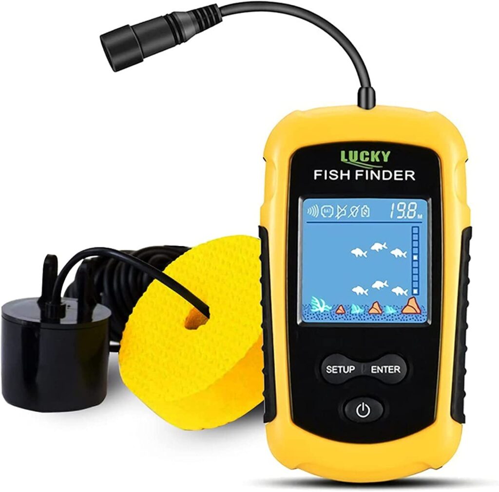 LUCKY Kayak Portable Fish Depth Finder Water Handheld Fish Finder Sonar Castable Kayak Boat Fishfinder